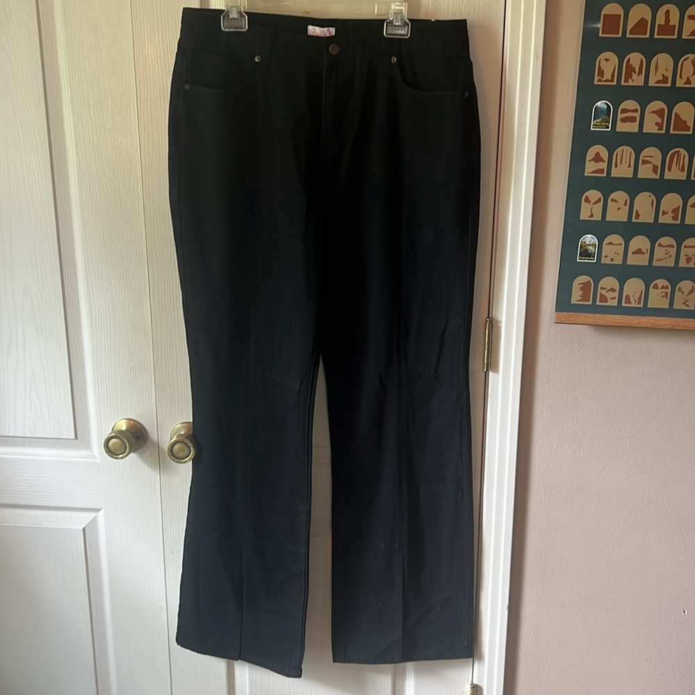 Pink Lily Black Flare Slit Jeans